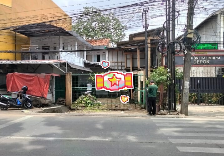 Rumah ex material pinggir jalan raya Kalimulya Depok