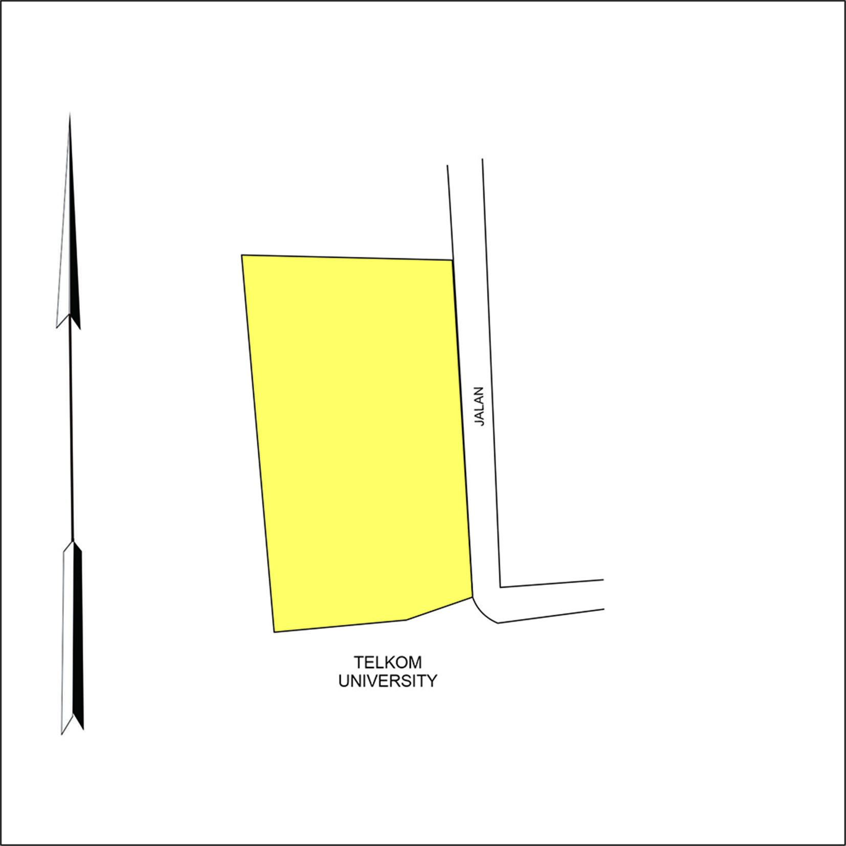 Tanah 1650 m2 SHM Muka 50 Meter Dekat Telkom University Bandung
