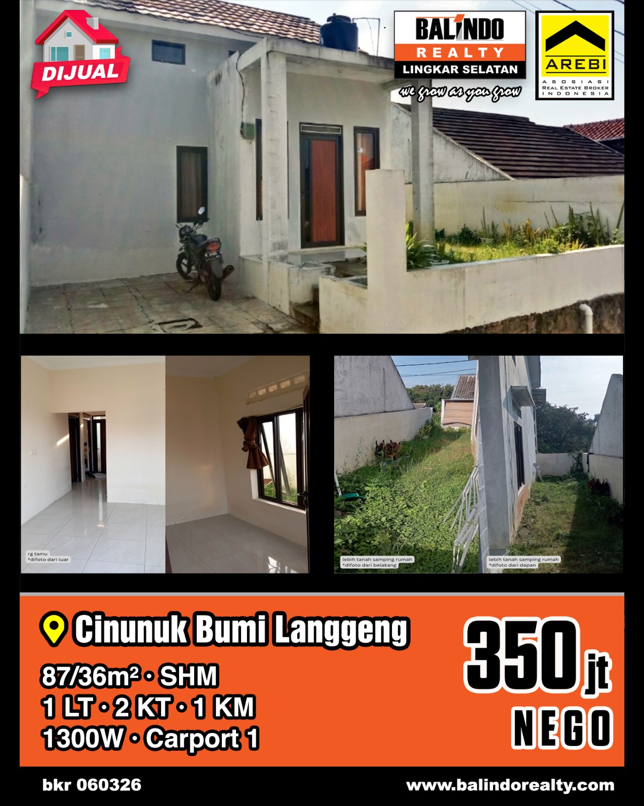 Dijual Rumah 1 Lantai di Cinunuk Bumi Langgeng