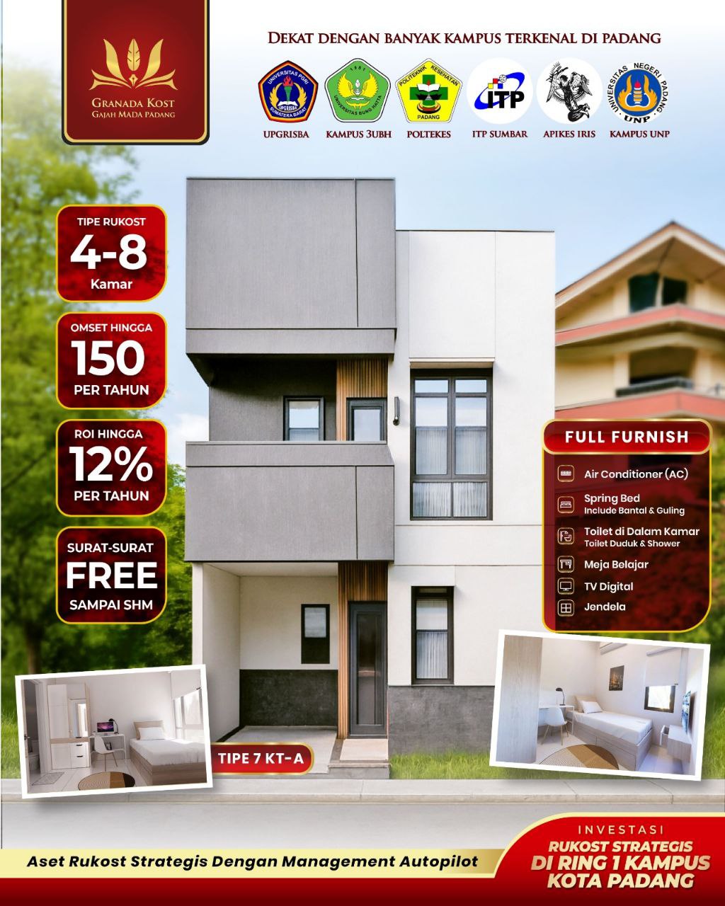 Rumah Kost Super Strategis di Jantung Kota Padang