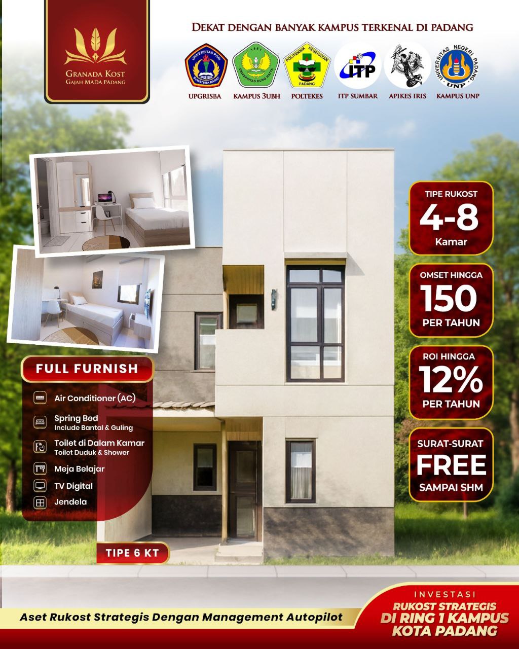 Rumah Kost Super Strategis di Jantung Kota Padang