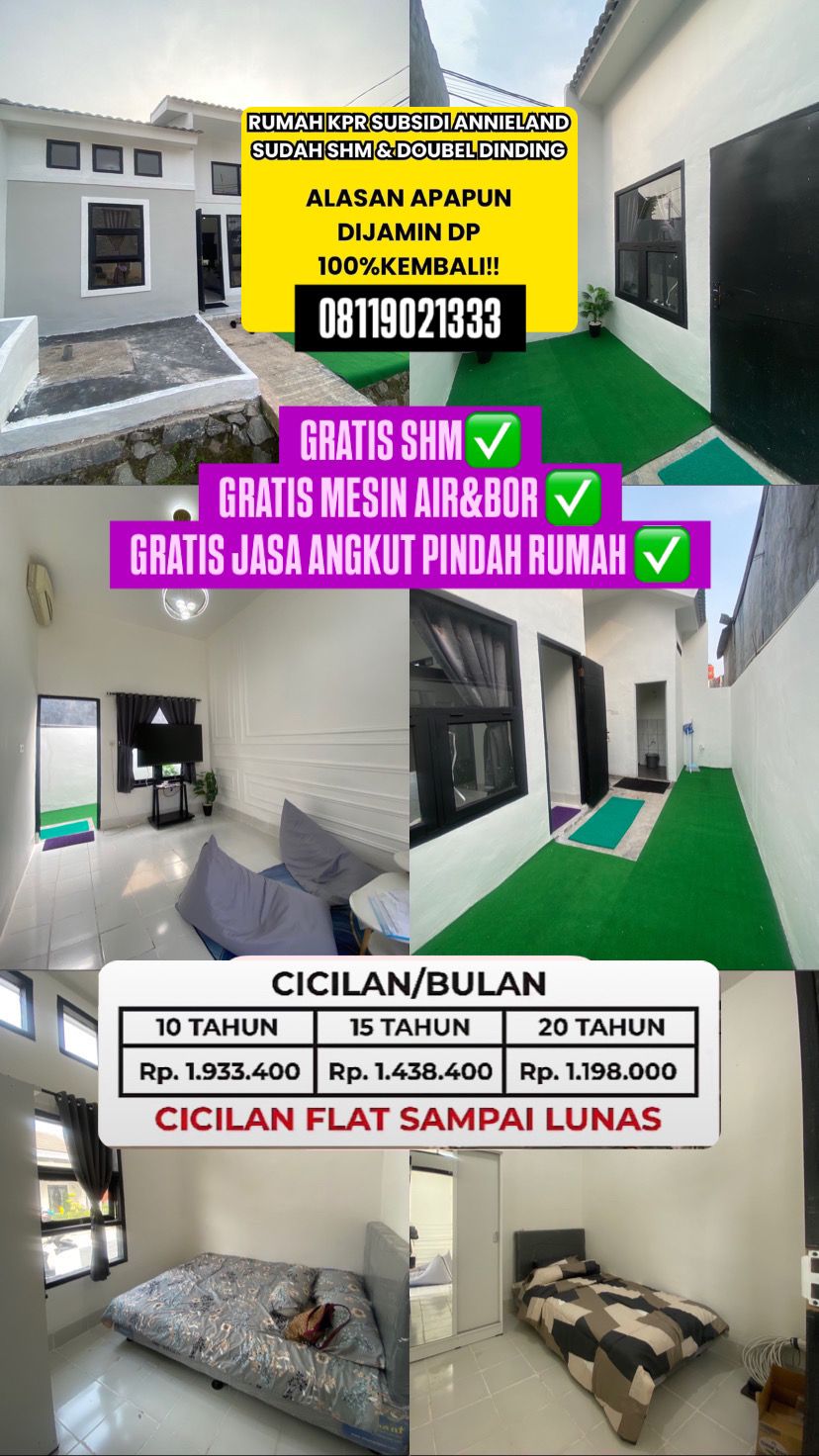 Rumah Subsidi Murah Siap Huni Sudah SHM Cicilan Flat