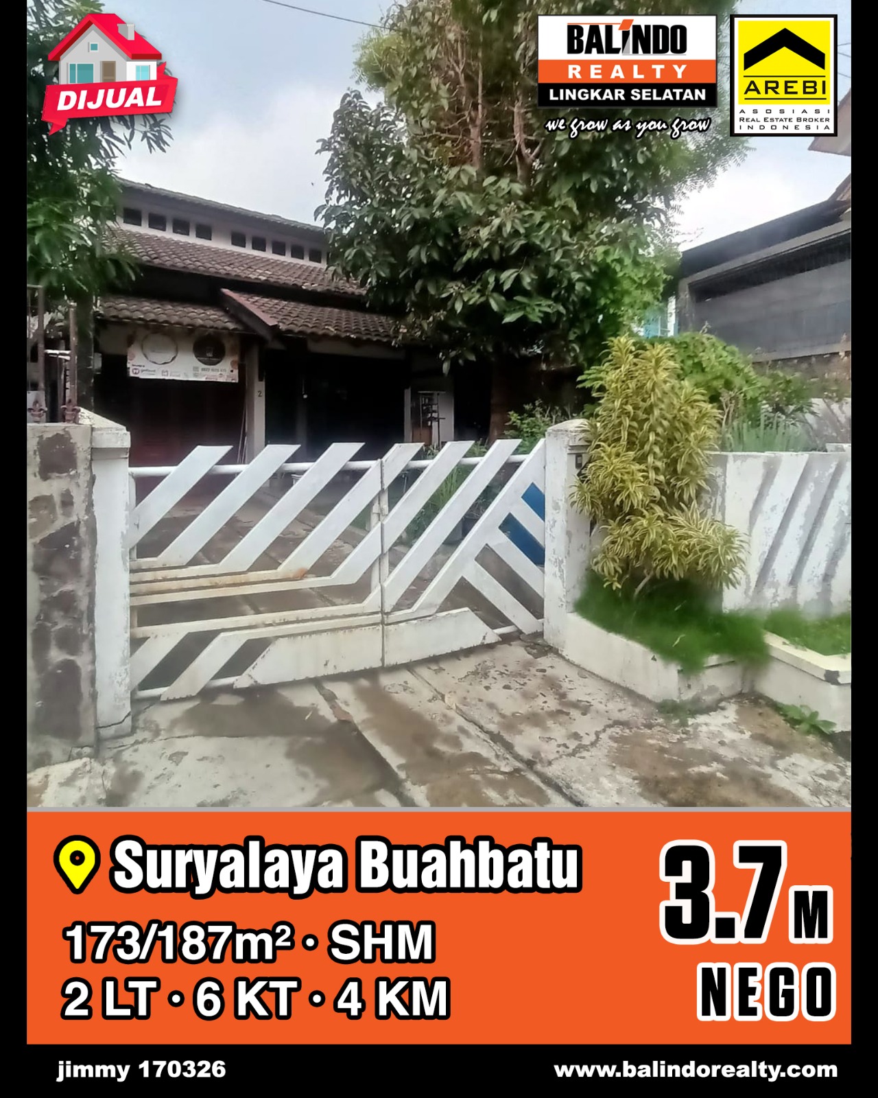 Dijual Rumah 2 Lantai di Suryalaya Buahbatu