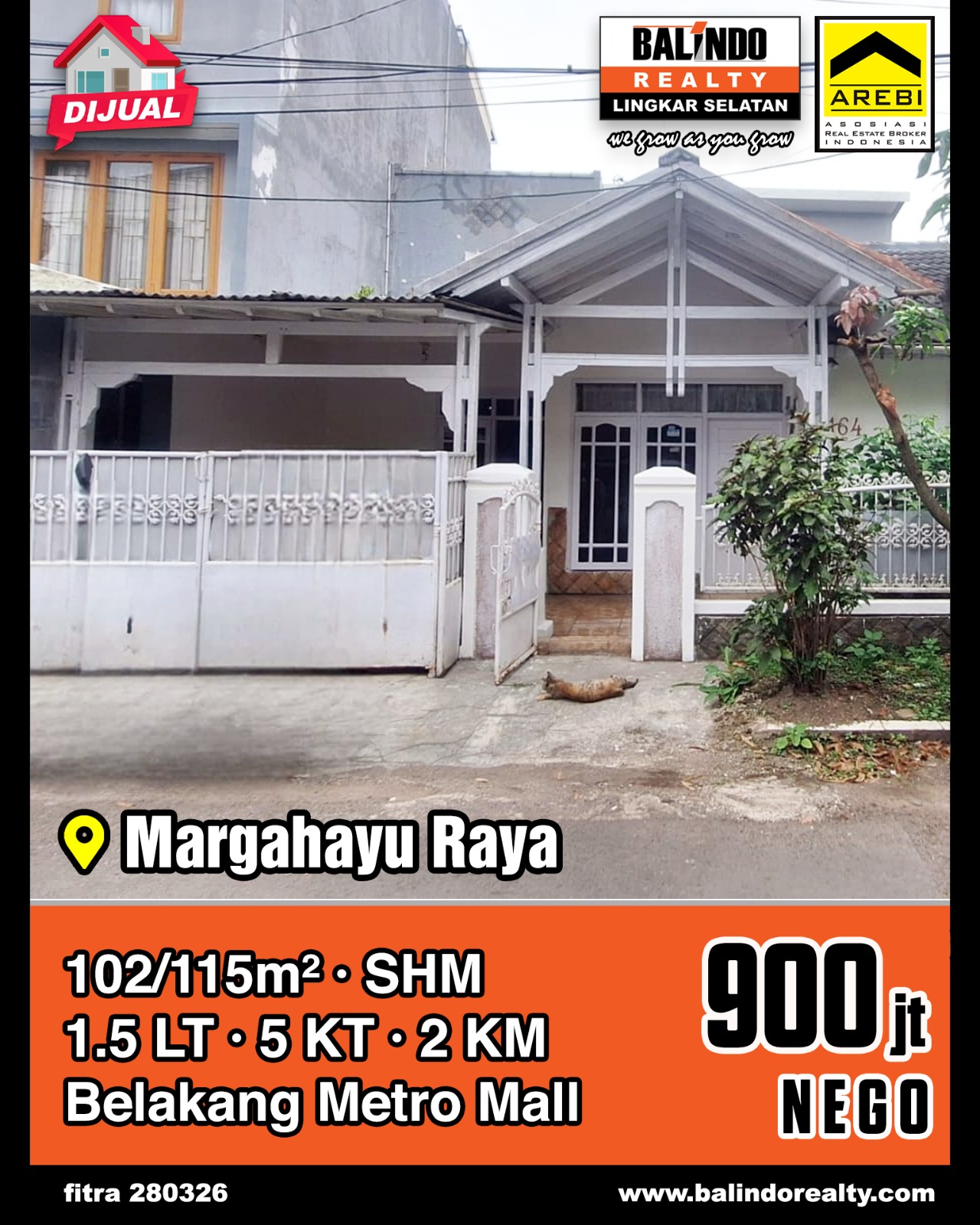Dijual Rumah Bagus Belakang Metro Mall di Margahayu Raya
