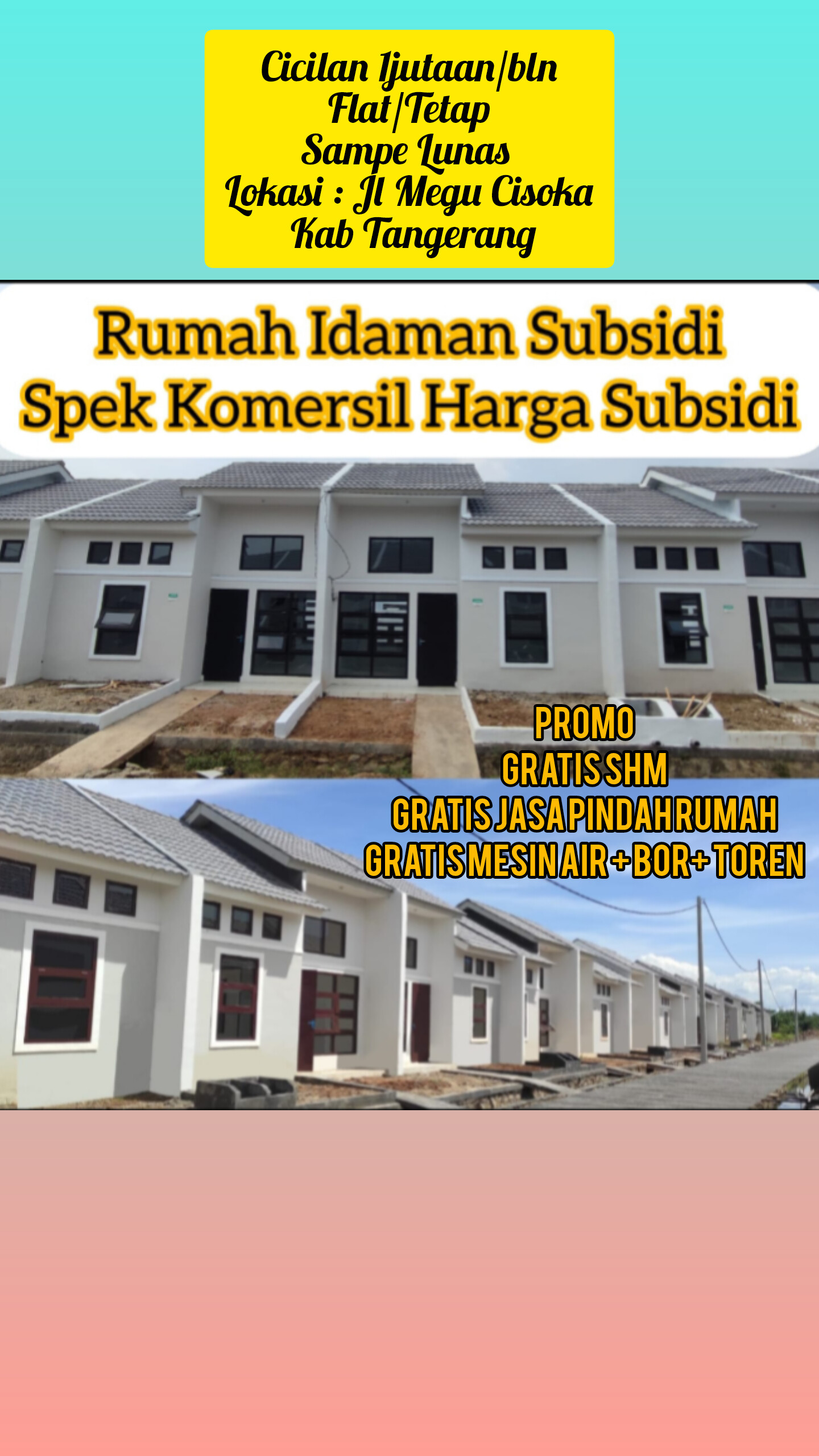 Rumah Subsidi Tangerang DP Murah Proses Dibantu Sampai Akad Kred