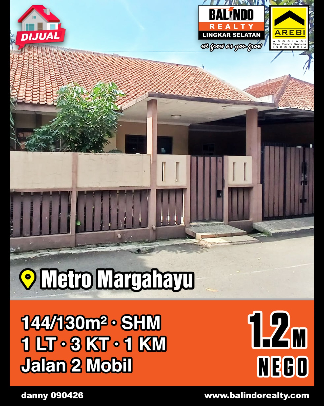 Dijual Rumah Luas 144m di Metro Margahayu, cocok untuk keluarga