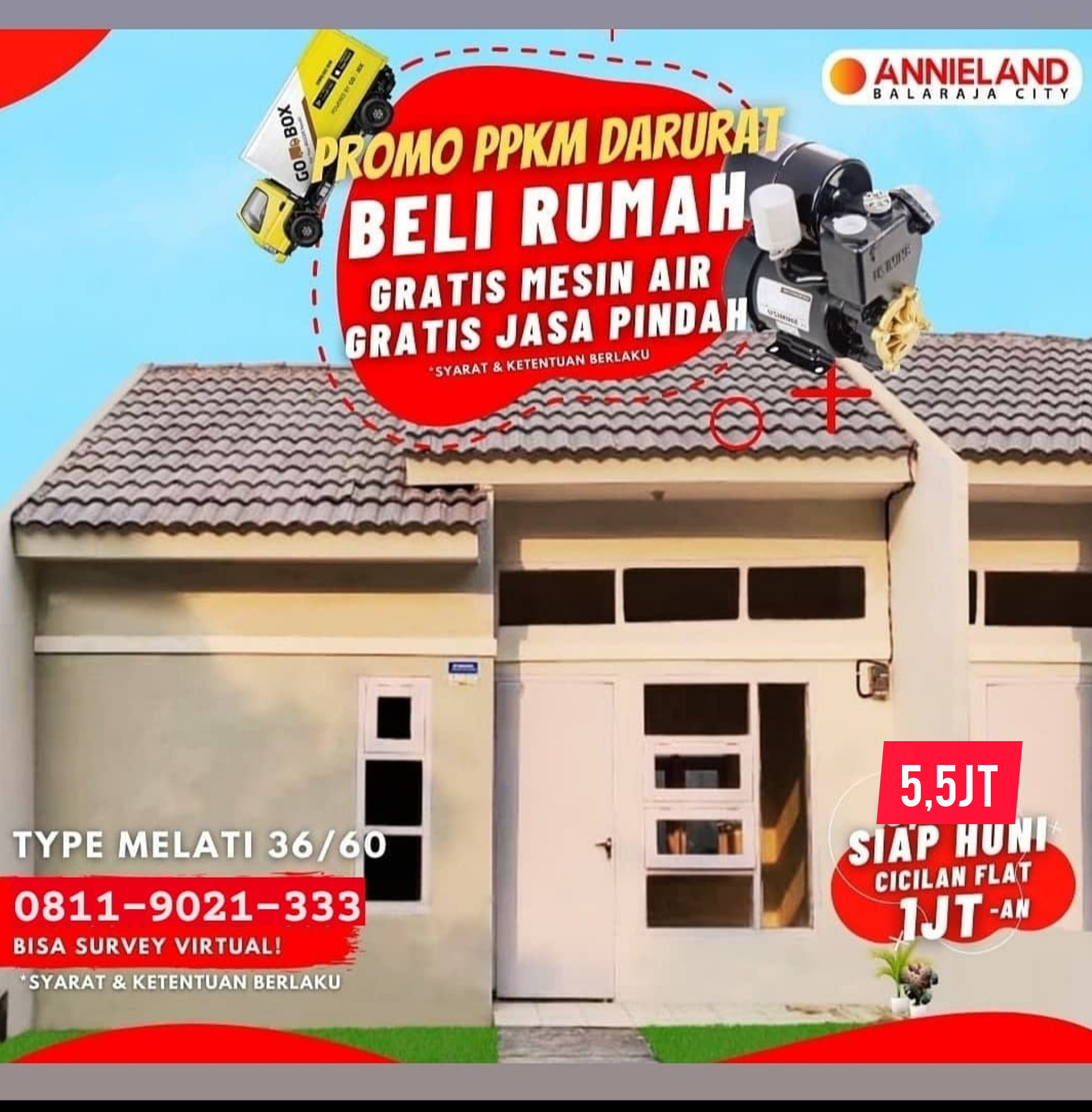 Rumah Subsidi Minimalis Dekat Stasiun Serpong Balaraja DP Murah