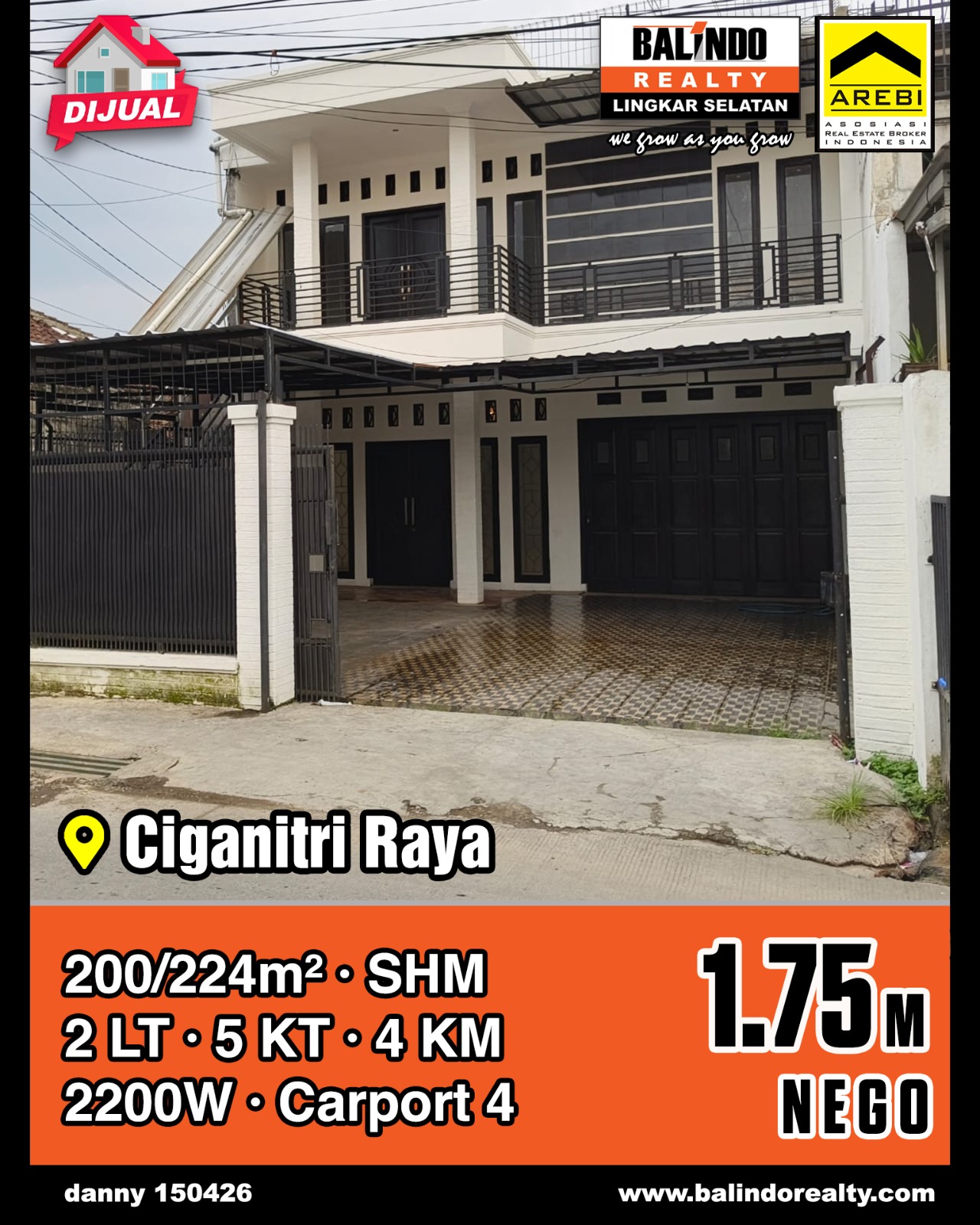 Dijual Rumah Nyaman Lokasi Strategis di Ciganitri Raya