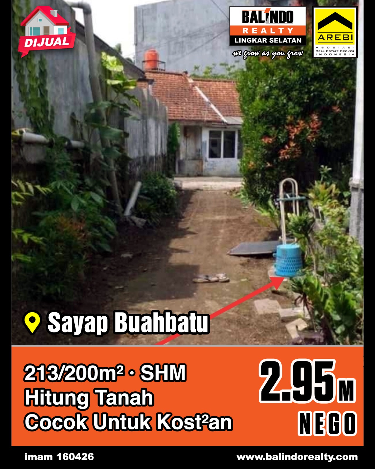 Dijual Rumah Hitung Tanah Cocok Untuk Kosan di Sayap Buahbatu