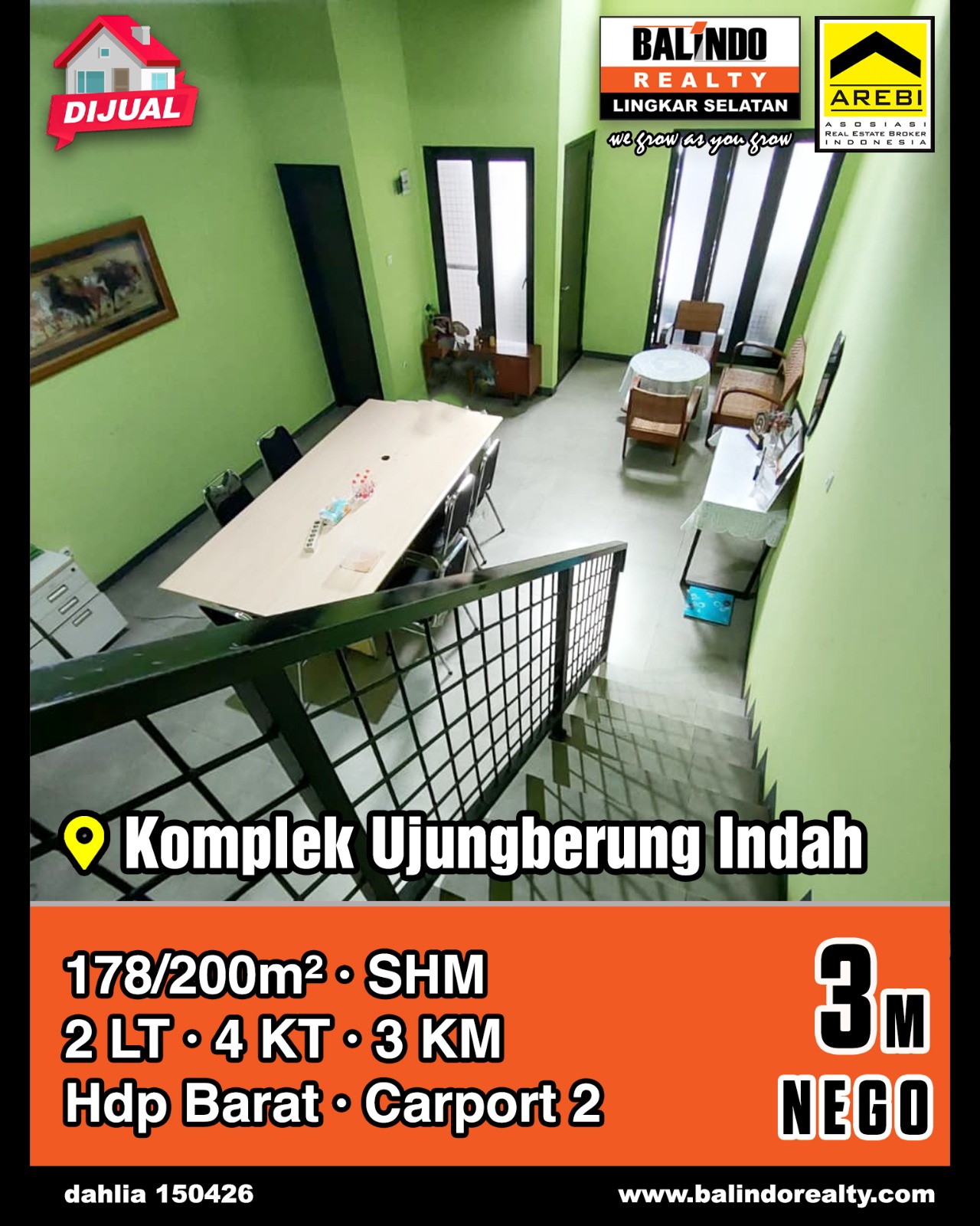 Dijual Rumah 2 Lantai di Komplek Ujungberung Indah
